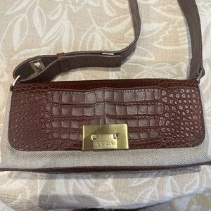 PER TE BY KRIZIA Brown Croc-Embossed Leather